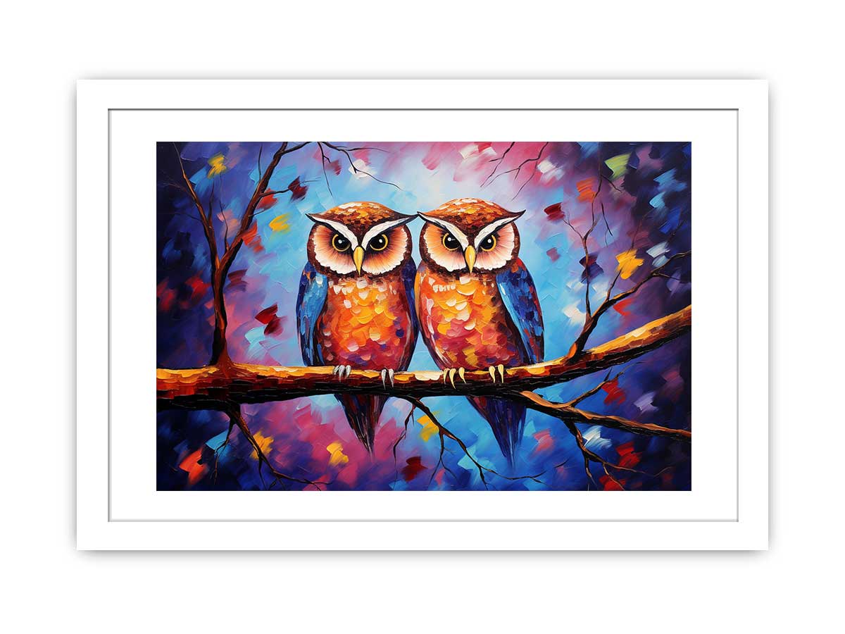 Two Owl Modern Art Painting