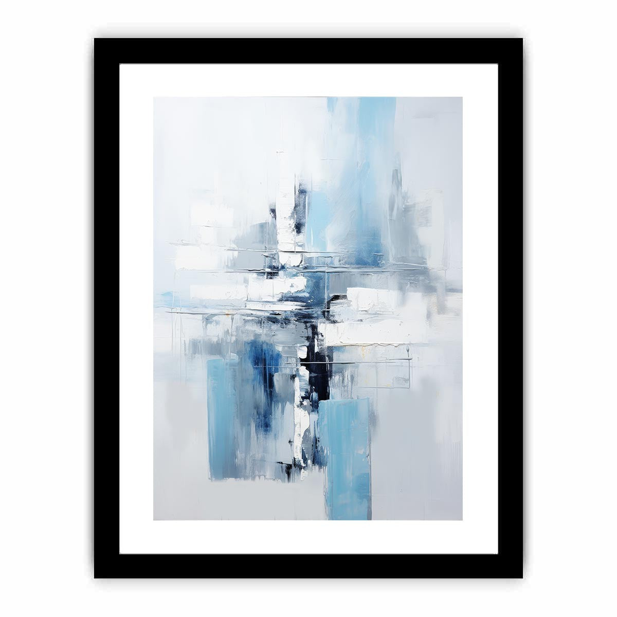 Blue Grey Abstract Painting