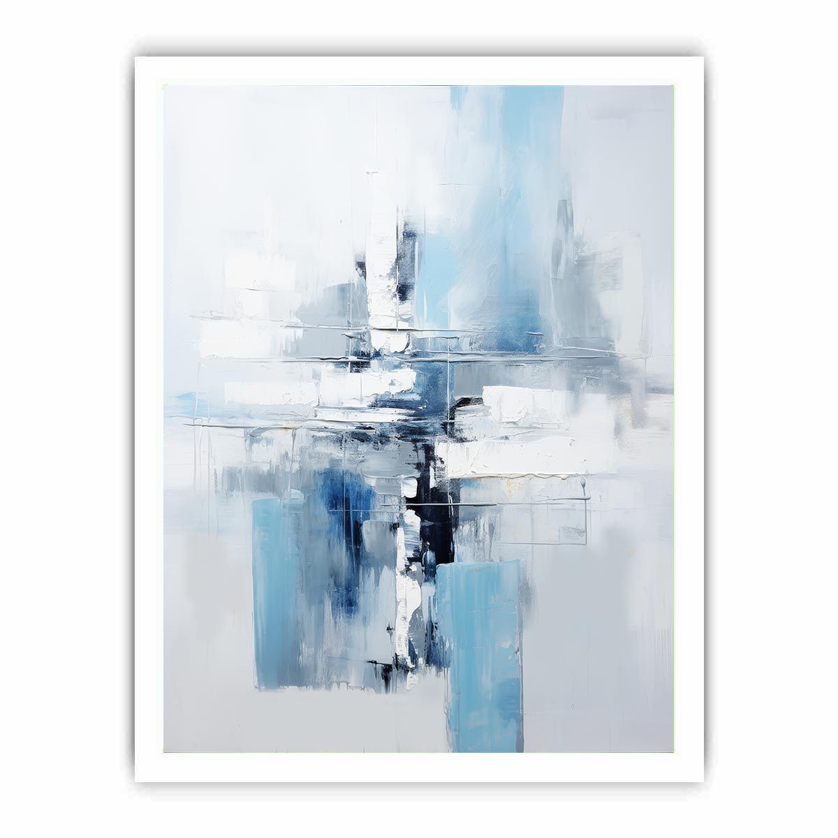 Blue Grey Abstract Painting