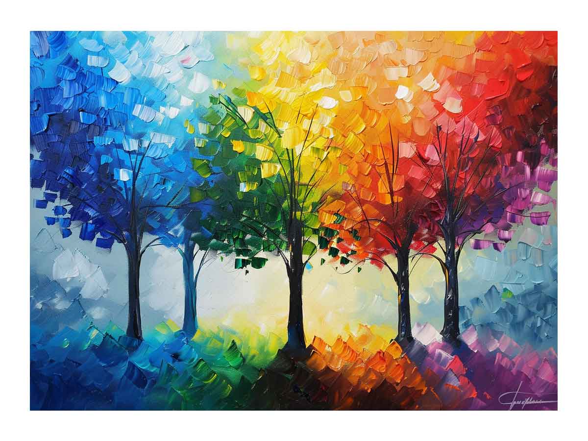 Colorfull Trees Painting