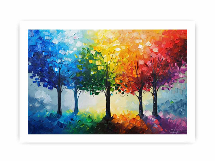 Colorfull Trees Painting