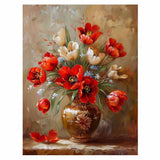 Red Flowers with Vase Painting artwork preview