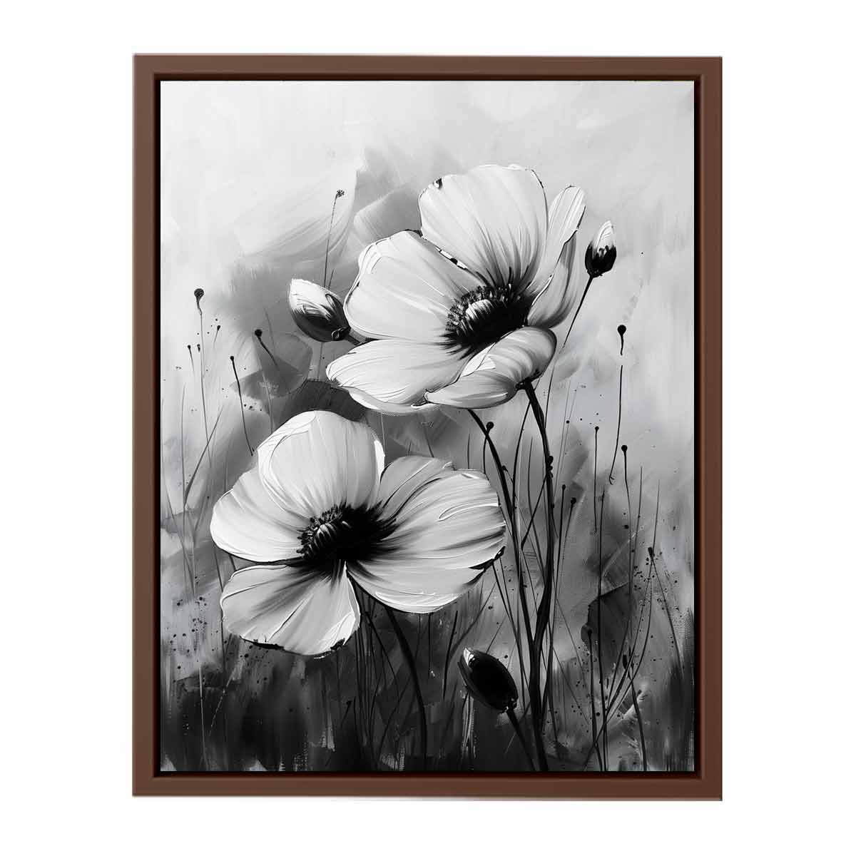 Black and white Flower Painting