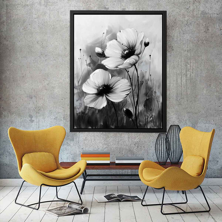 Black and white Flower Painting