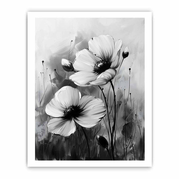 Black and white Flower Painting