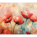 Red Abstract Floral Painting