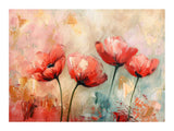 Red Abstract Floral Painting artwork preview