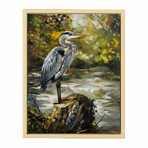 Grey Heron Bird  Painting