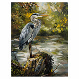 Grey Heron Bird  Painting artwork preview