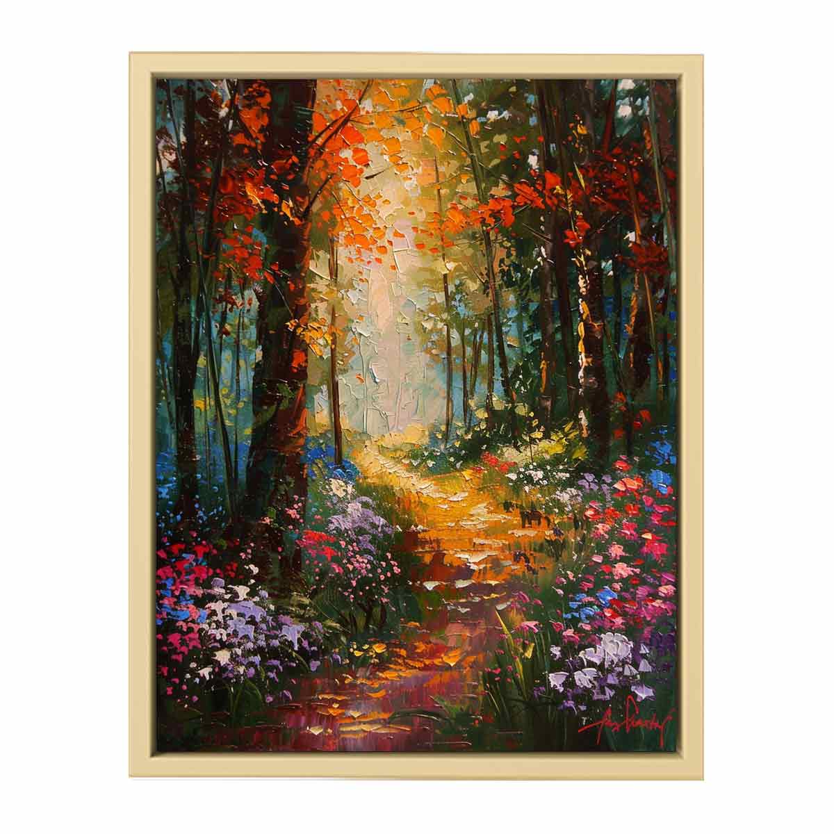 Floral   Forest Painting
