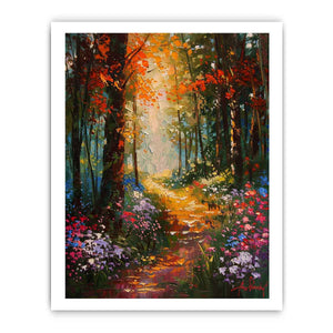 Floral   Forest Painting