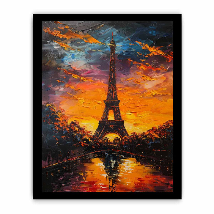 Eiffel Tower Sunset Painting
