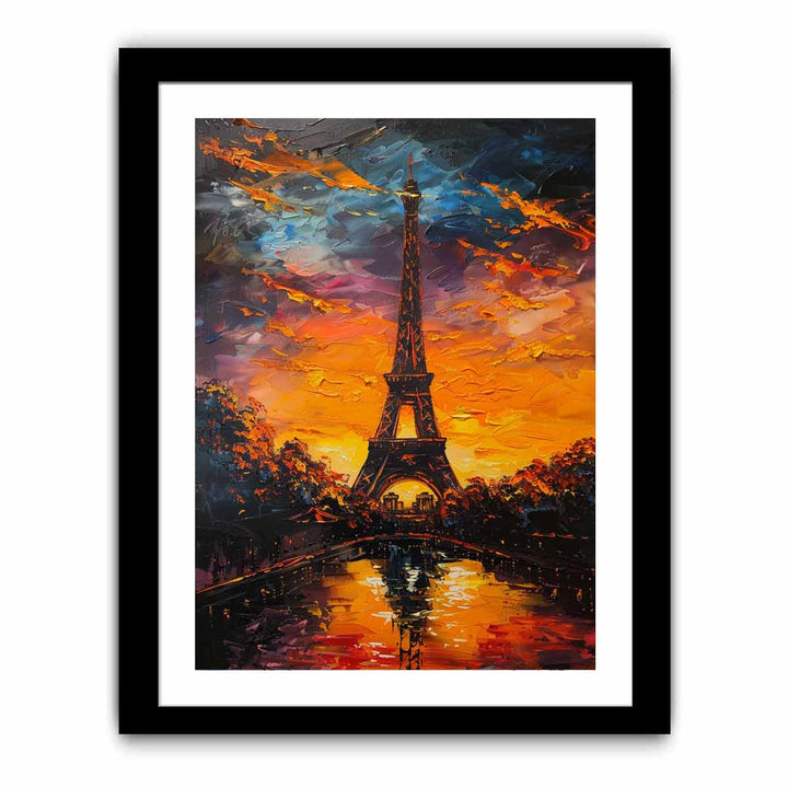 Eiffel Tower Sunset Painting