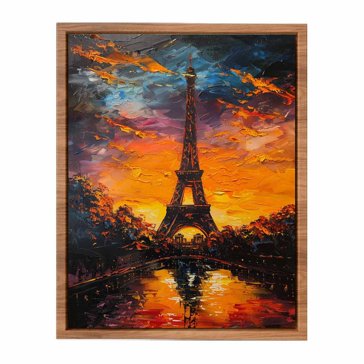 Eiffel Tower Sunset Painting