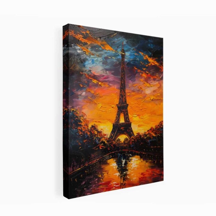 Eiffel Tower Sunset Painting