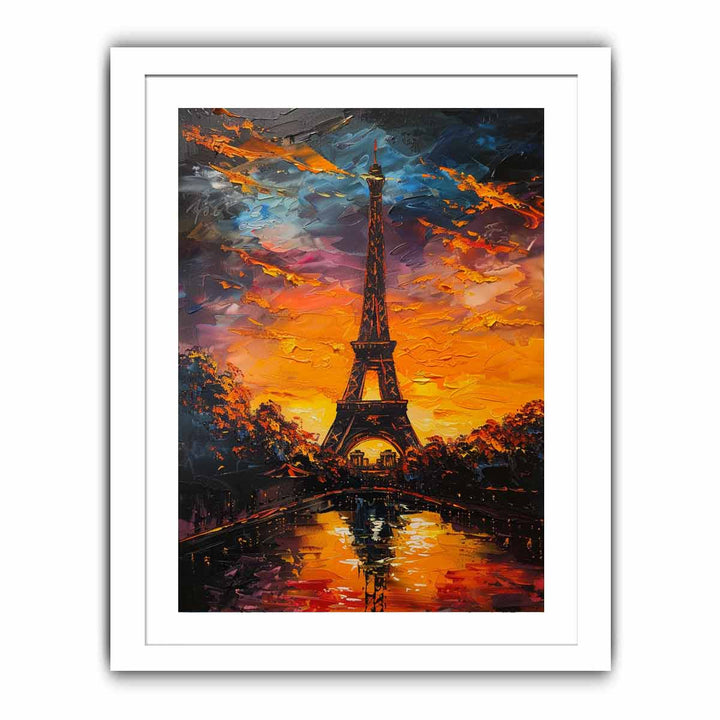 Eiffel Tower Sunset Painting