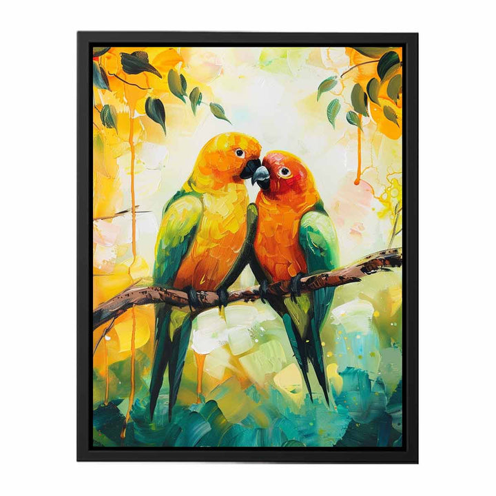 Love Birds Parrot  Painting