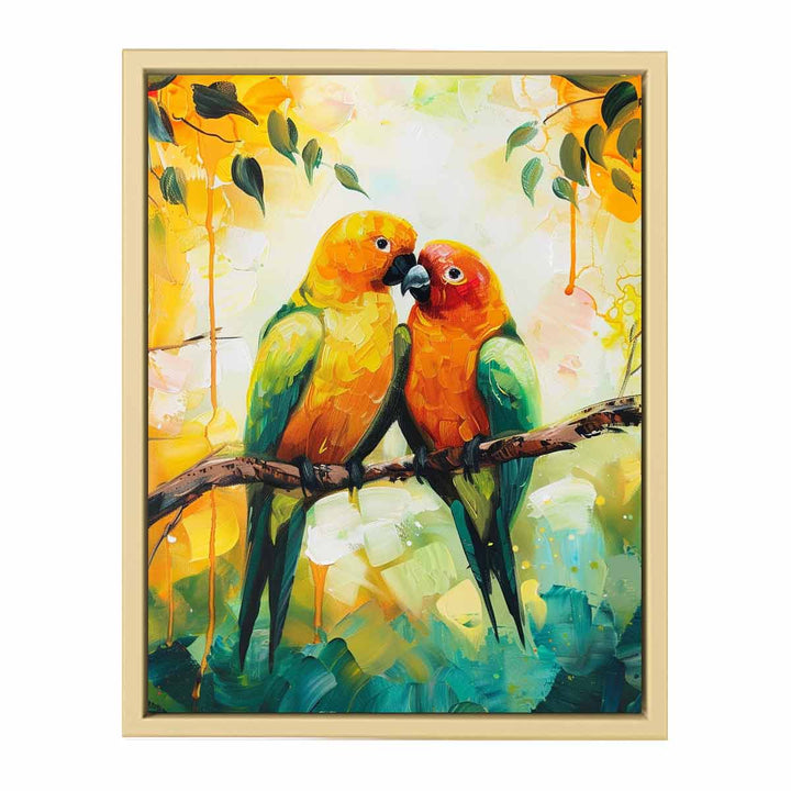 Love Birds Parrot  Painting