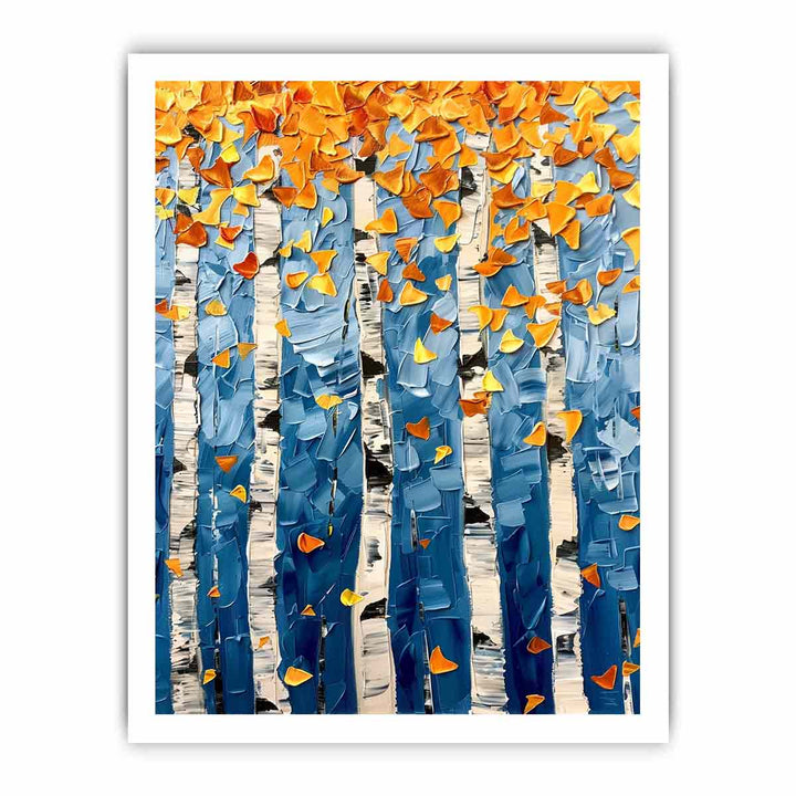 Birch Tree Colorfull leafs