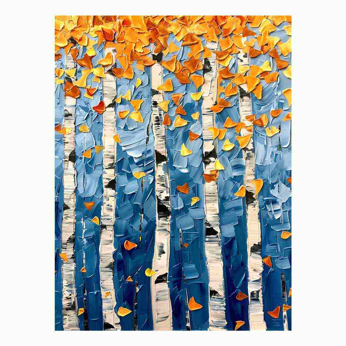 Birch Tree Colorfull leafs