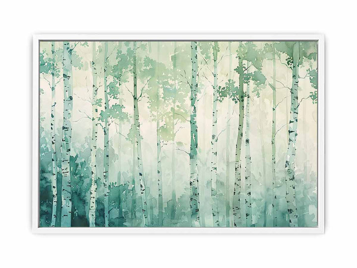 Green Tree Birch Knife Art Painting