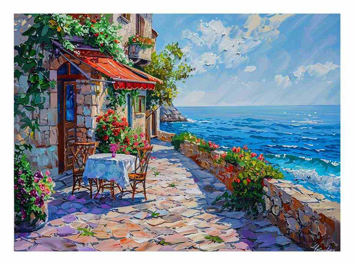 Italian beach cafe
