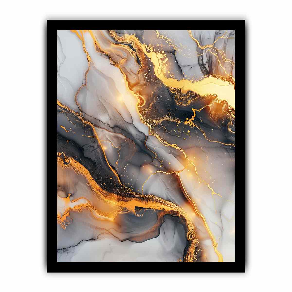 Black Gold Marble Art