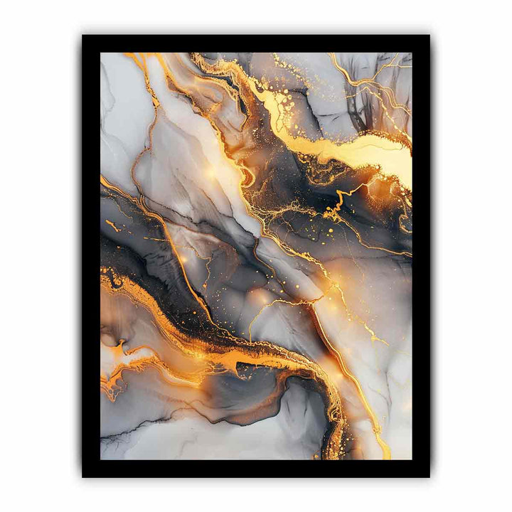 Black Gold Marble Art