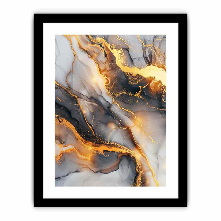 Black Gold Marble Art