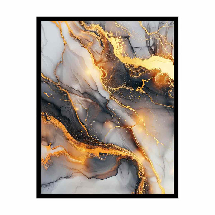 Black Gold Marble Art