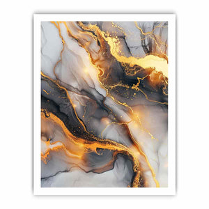 Black Gold Marble Art