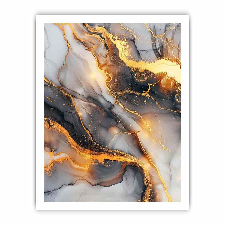 Black Gold Marble Art