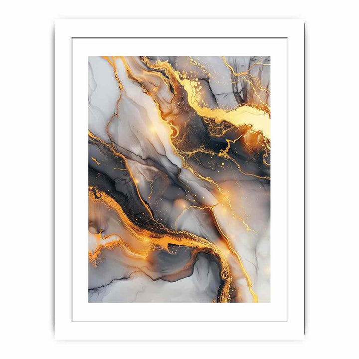 Black Gold Marble Art