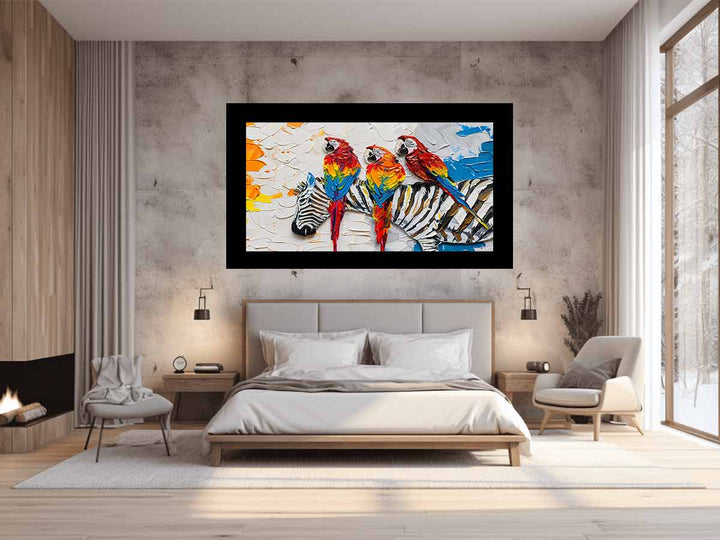 Zebra Parrot Art