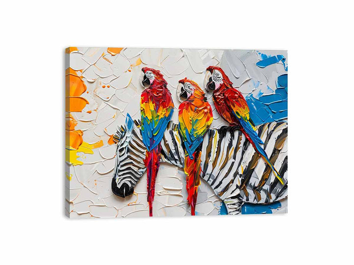 Zebra Parrot Art