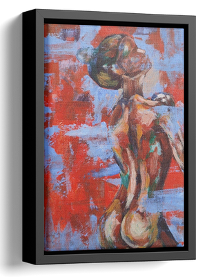 Abstract Red Nude Oil Painting 