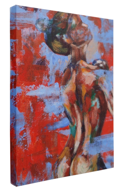 Abstract Red Nude Oil Painting 