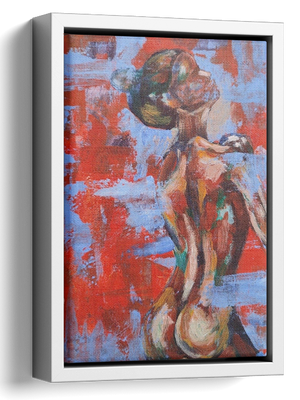 Abstract Red Nude Oil Painting 