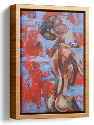Abstract Red Nude Oil Painting 