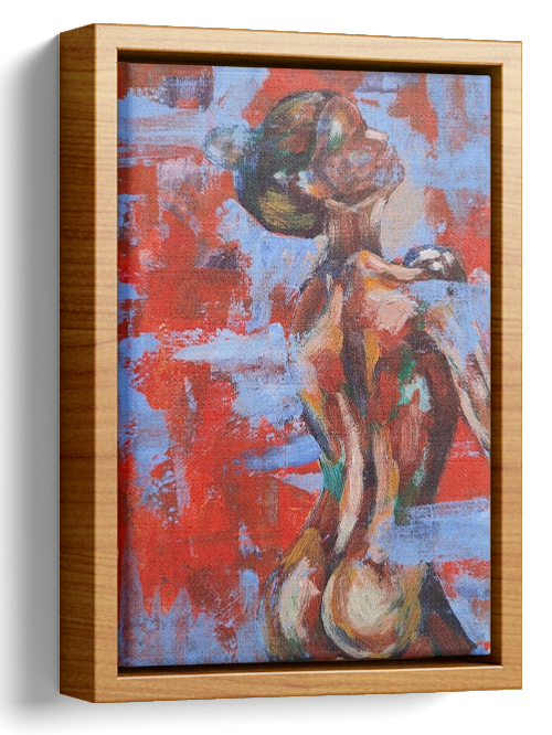 Abstract Red Nude Oil Painting 