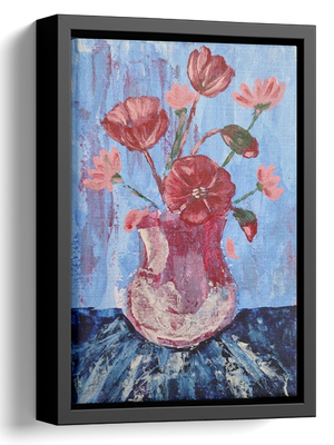Red Flower and Red Vase Painting 