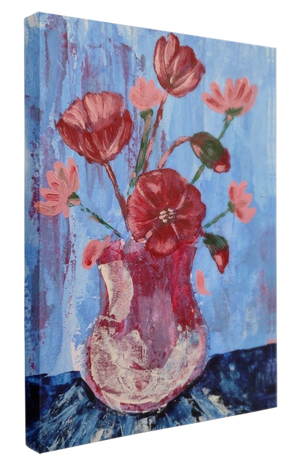 Red Flower and Red Vase Painting 