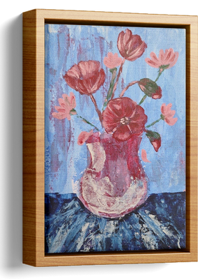 Red Flower and Red Vase Painting 