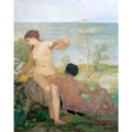 Girl and boy picking flowers 2
