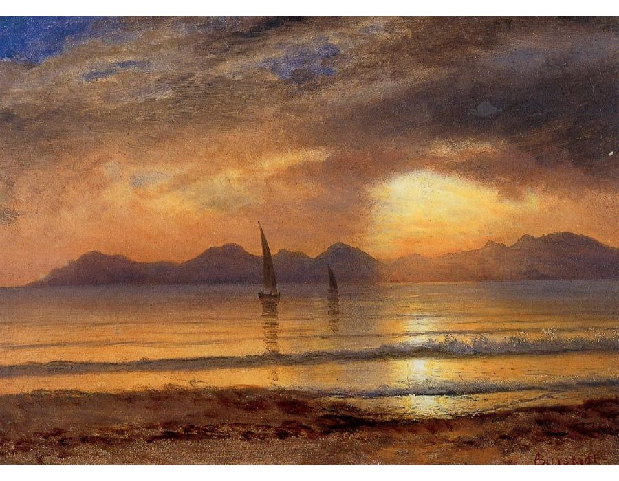 Sunset Over A Mountain Lake2