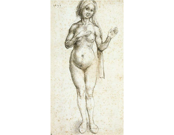 Female Nude (With Headcloth And Slippers)