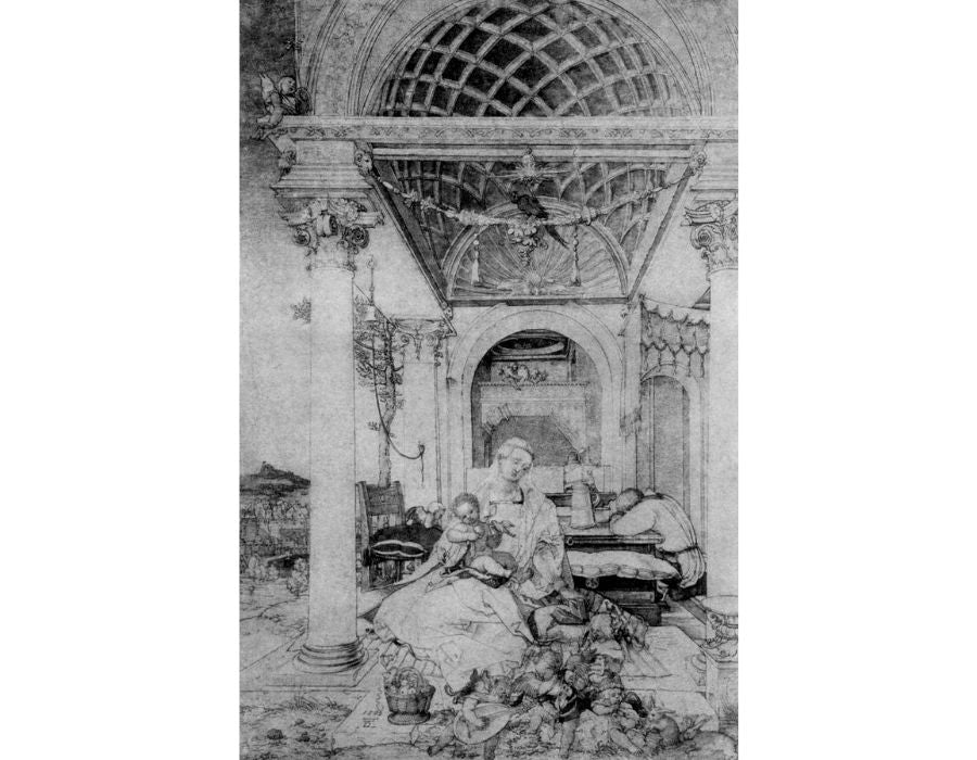 The Holy Family in a hall