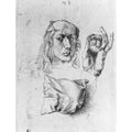 Studies of Self-Portrait, Hand and Pillow