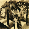 Two Women and an Man on an Avenue