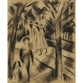 Woman with Child and Girls on a Road
